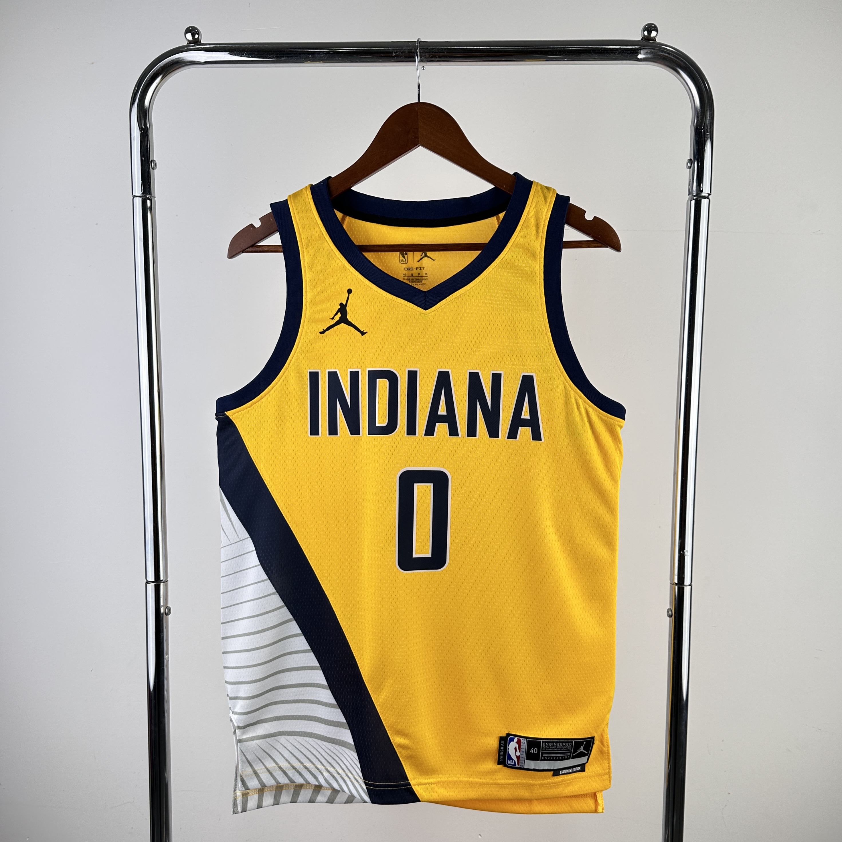 Men Indiana Pacers #0 Haliburton Yellow Season 2024 NBA Jersey